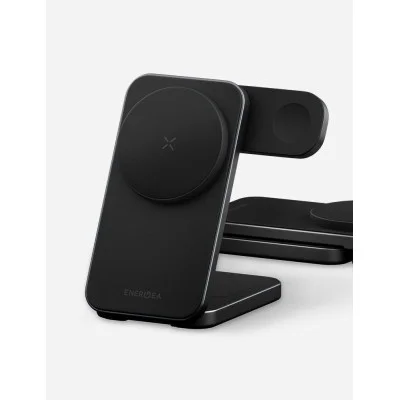 Energea magtrio 2, 3in1 foldable qi2 25w wireless charger - gunmetal